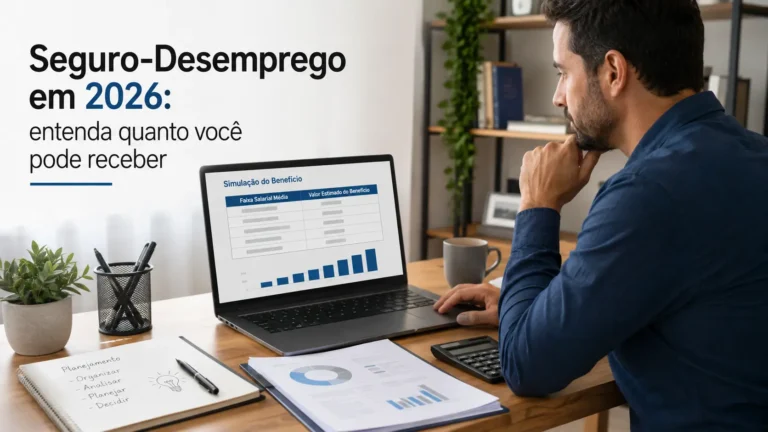 Pessoa analisando tabela para entender o valor do seguro desemprego em 2026