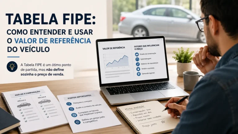 Pessoa analisando informações para entender a Tabela FIPE e o valor de referência do veículo