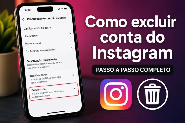 Imagem mostrando como excluir conta do Instagram pelo celular