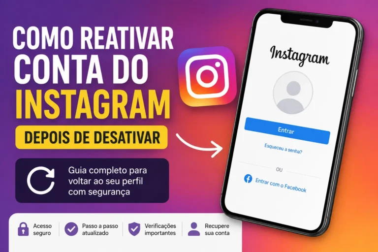 Imagem mostrando como reativar conta do Instagram depois de desativar