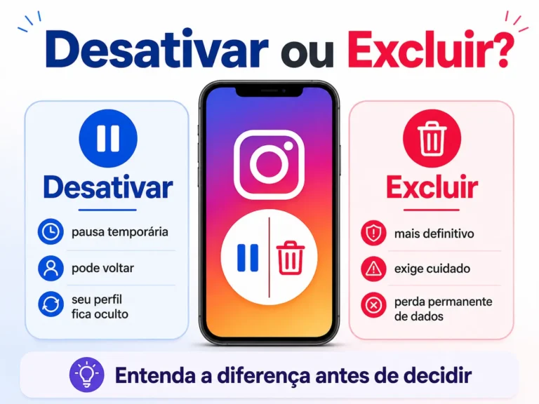 Imagem sobre a diferença entre desativar e excluir Instagram